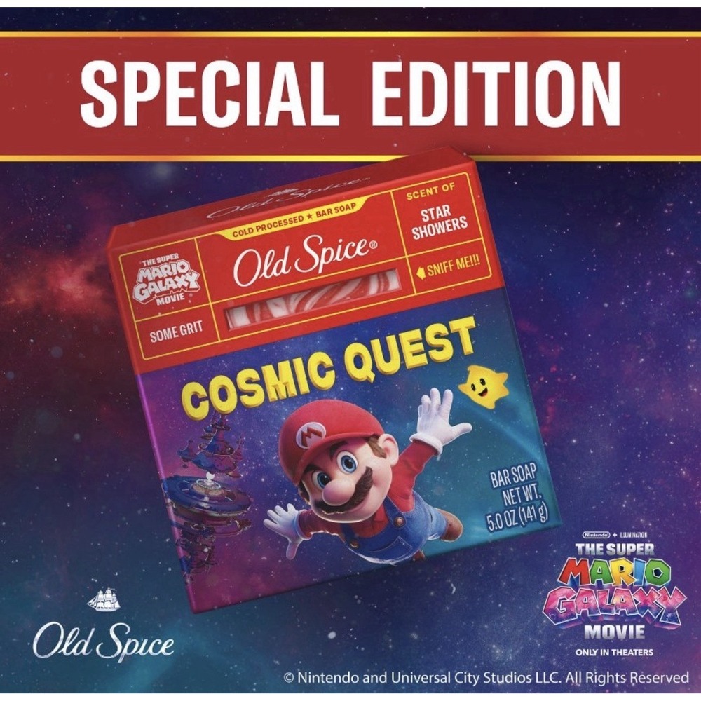 Old Spice Mario Galaxy Cosmic Quest Star Shower Bar Soap Nintendo Super Rare
